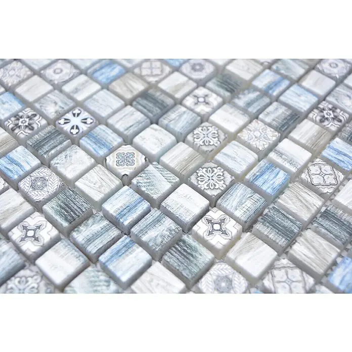 Mosaikfliese Quadrat Crystal XCM RW39 - 30 x 30 cm, Mehrfarbig, Matt - Detailaufnahme