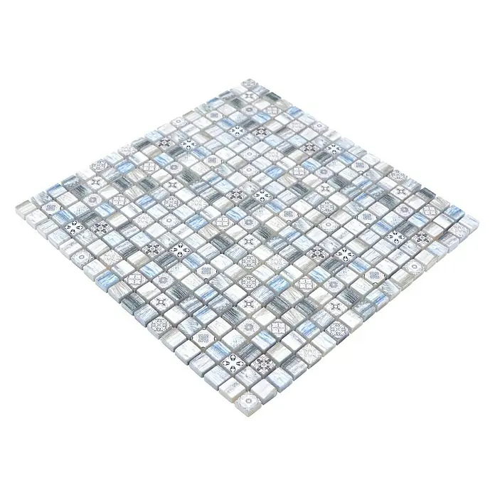 Mosaikfliese Quadrat Crystal XCM RW39 - 30 x 30 cm, Mehrfarbig, Matt - Ansicht von oben
