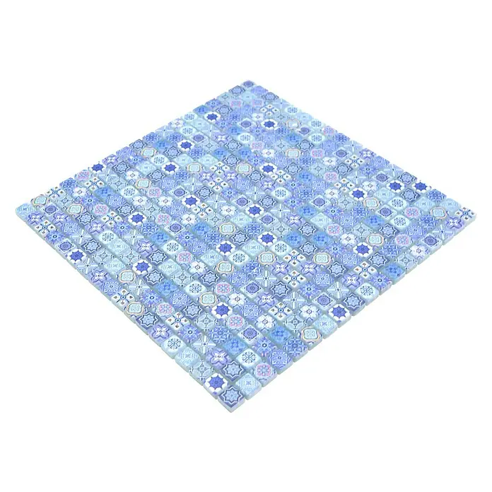 Mosaikfliese Quadrat Crystal XCM RB33 - 30 x 30 cm, Blau, Matt - Ansicht von oben