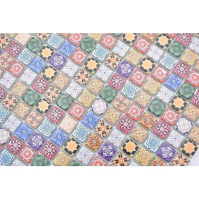 Mosaikfliese Quadrat Crystal XCM RB83 - 30 x 30 cm, Mehrfarbig, Matt - Detailaufnahme