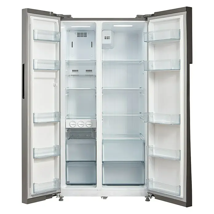 Respekta Kühl-Gefrierkombination AC179 - Nutzinhalt Gesamt: 510 l, 69 x 89,5 x 179 cm, Edelstahl - Vorderansicht