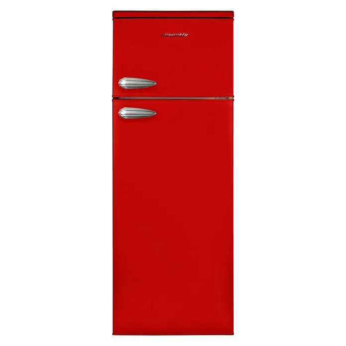 Respekta Kühl-Gefrierkombination Vintage KS 144 VR - Nutzinhalt Gesamt: 213 l, 57 x 54 x 144 cm, Rot - Vorderansicht
