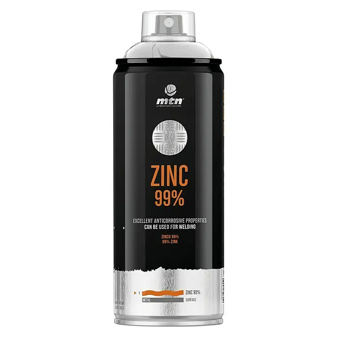 mtn Spray de zinc puro 99% - Zinc, Mate, 400 ml - Vista frontal