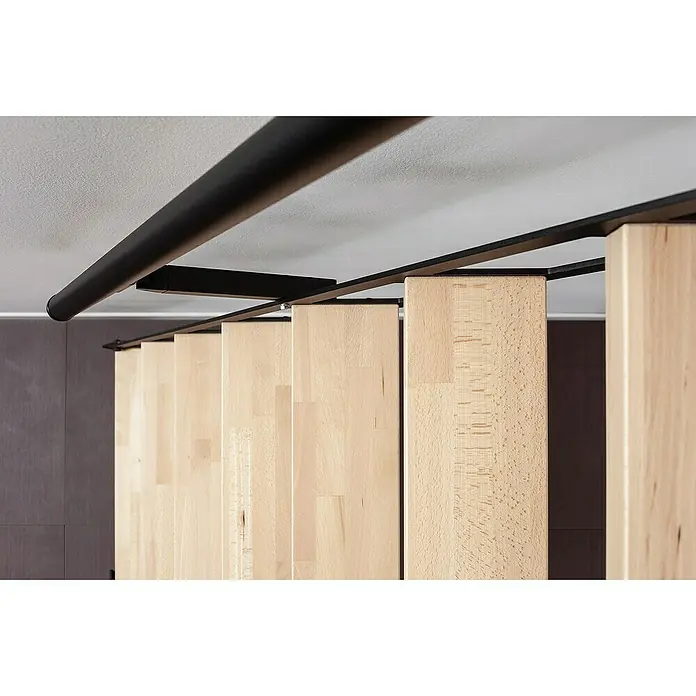 Fontanot Raumspartreppe Back mit Rädern 1.1 - 80 cm, Schwarz, Anzahl Steigungen: 11 Stk., Farbe Stufen: Buche Natur, Geschosshöhe: 236 cm - 258 cm - Detailaufnahme