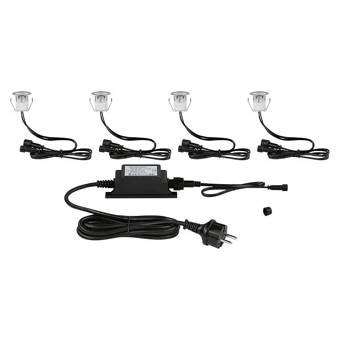 Paulmann Bodeneinbauleuchten-Basis-Set Link & Light - 0,8 W, Silber, IP67 - Vorderansicht