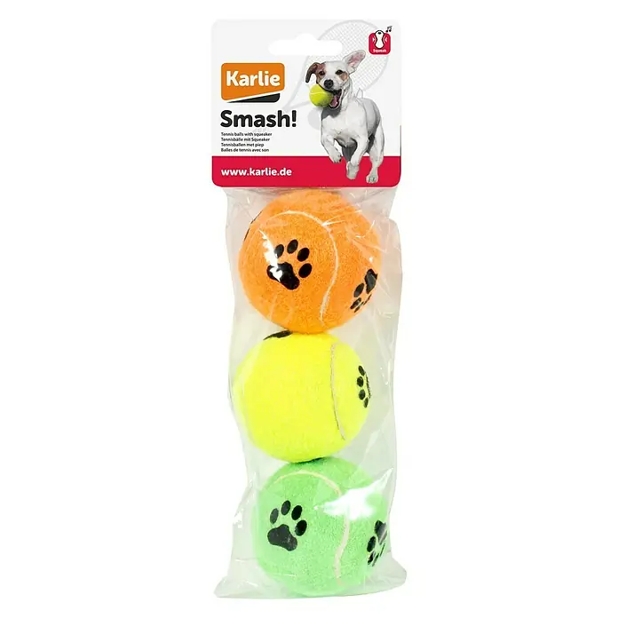 Karlie Hondenspeelgoed Set tennisballen - Diameter: 6 cm, Rubber - Vooraanzicht