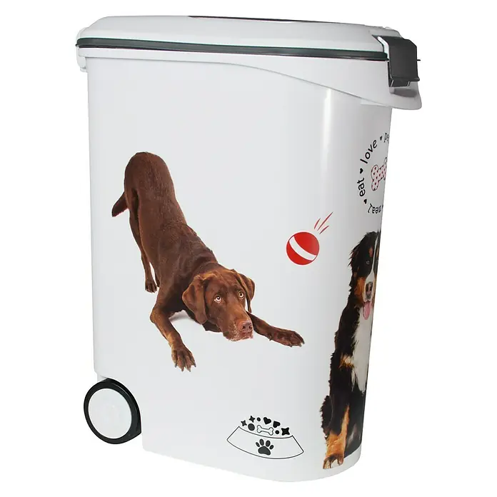 Curver Voederbox 54 l wit/grijs - 49,5 x 29 x 62,5 cm, Capaciteit: 54 l, Kunststof - Zijaanzicht rechts
