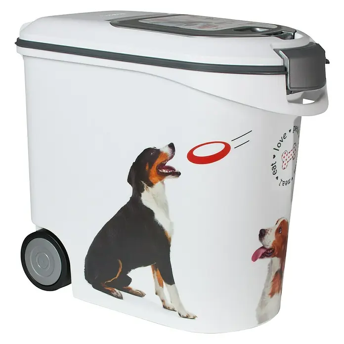 Curver Voederbox 35 l wit /grijs - 49 x 28 x 43 cm, Capaciteit: 35 l, Kunststof - Zijaanzicht rechts