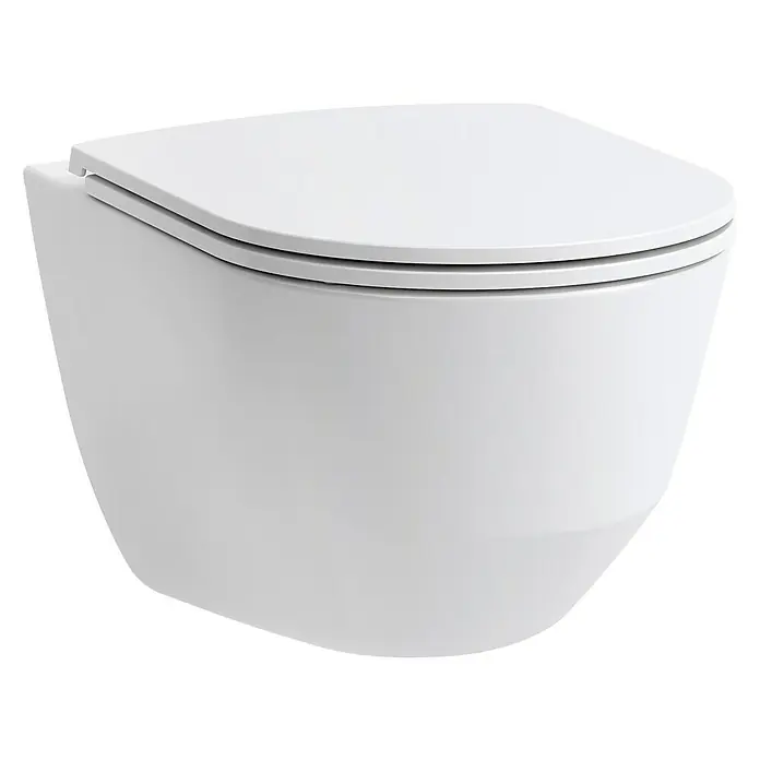 Laufen Pro Wand-WC Compact - Spülrandlos, Ohne Spezialglasur, Spülform: Tief, WC Abgang: Waagerecht, Weiß - Diagonale Ansicht