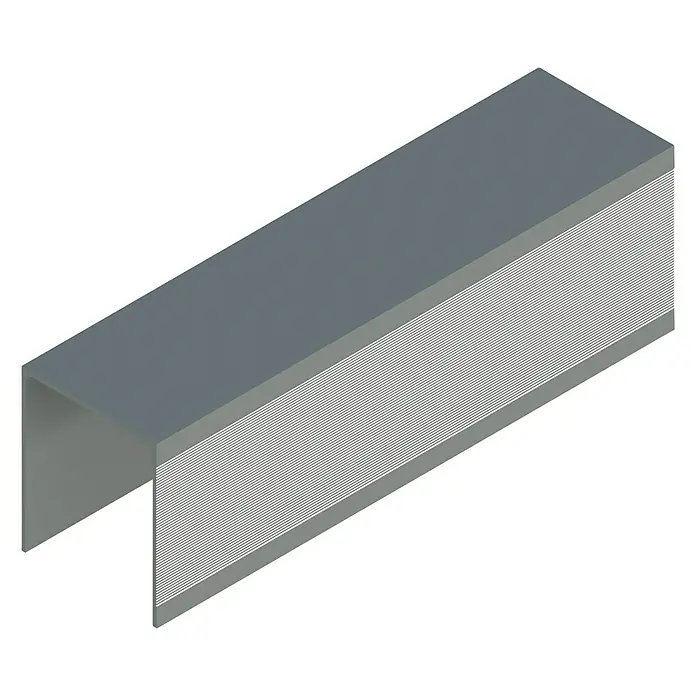 Herrajes para puerta corredera de armario Guía triple - Largo: 2 m, Plateado - Vista angular