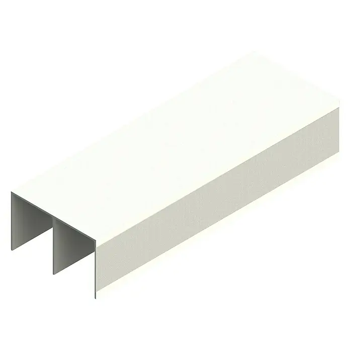 Herrajes para puerta corredera de armario Guía triple - Largo: 2 m, Blanco - Vista angular