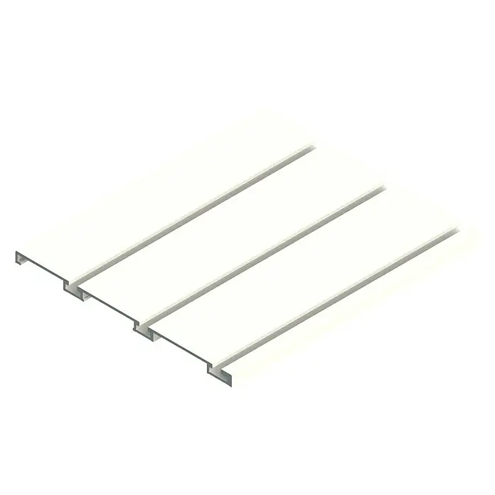 Herrajes para puerta corredera de armario Guía triple - Largo: 2 m, Blanco - Vista angular