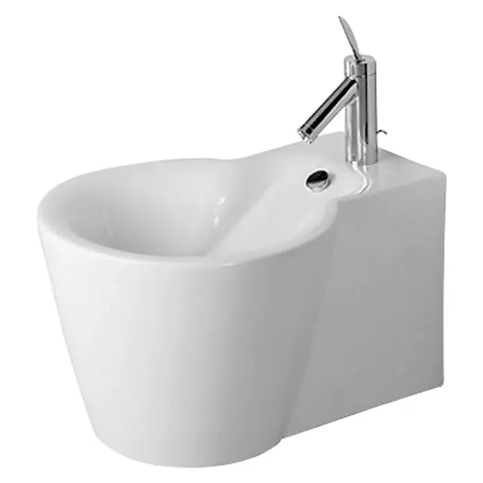 Duravit Starck 1 Wand-Bidet Typ 1 - Ohne Spezialglasur, Keramik, Weiß - Diagonale Ansicht