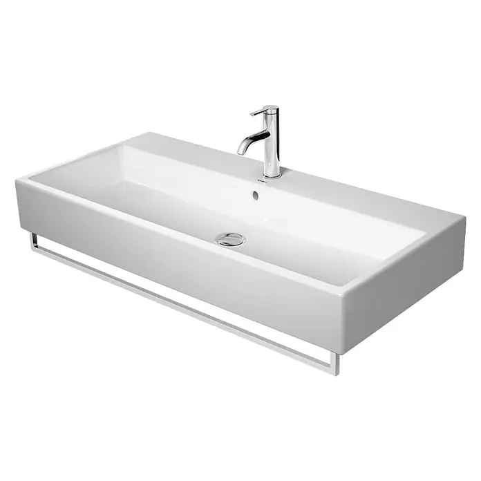 Duravit Vero Handtuchhalter - Breite: 95,5 cm, Chrom, Passend für: Duravit Vero Waschtische - Diagonale Ansicht