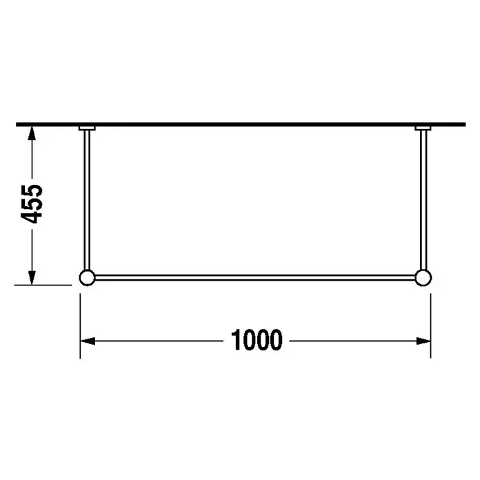 Duravit Vero Konsole - B x L: 100 x 45,5 cm, Chrom, Metall, Passend für: Duravit Vero Waschtische - Skizze