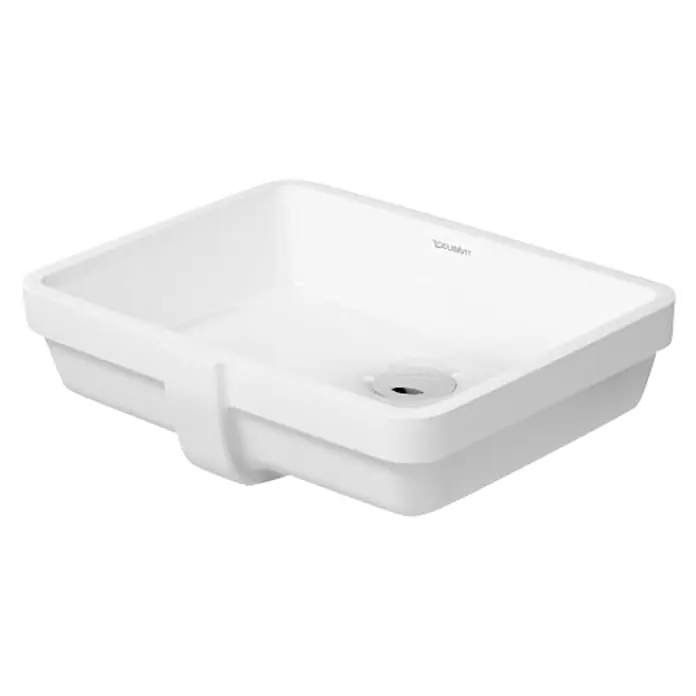 Duravit Vero Unterbauwaschbecken - 43 x 31,5 cm, Ohne Spezialglasur, Hahnloch: Ohne, Mit Überlauf, Weiß - Diagonale Ansicht