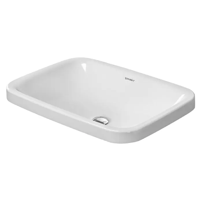 Duravit DuraStyle Einbauwaschbecken - 60 x 43 cm, Ohne Spezialglasur, Hahnloch: Ohne, Ohne Überlauf, Weiß - Diagonale Ansicht