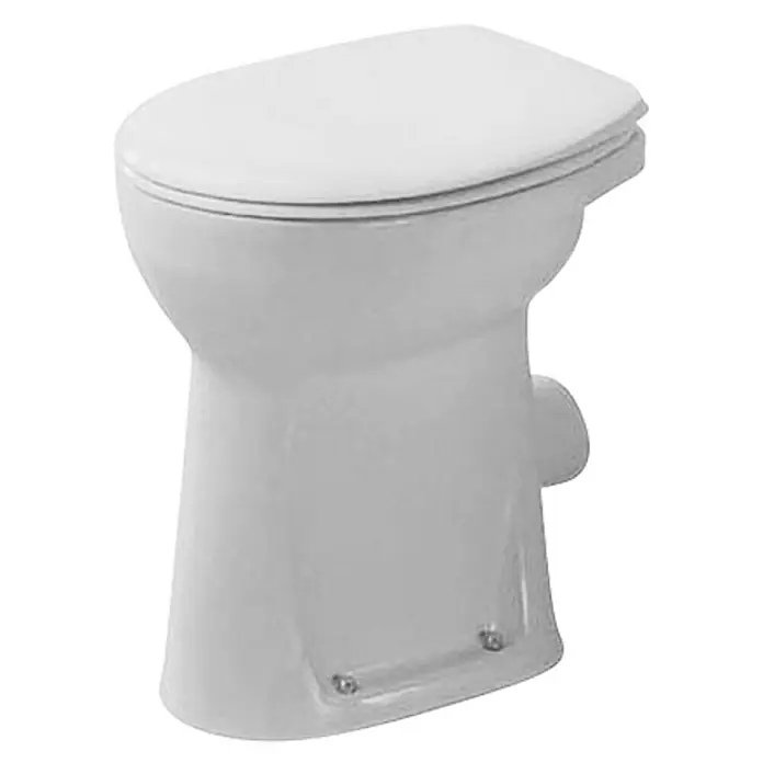Duravit DuraVital Stand-WC Sudan - Mit Spülrand, Ohne Spezialglasur, Spülform: Flach, WC Abgang: Senkrecht, Pergamon - Diagonale Ansicht