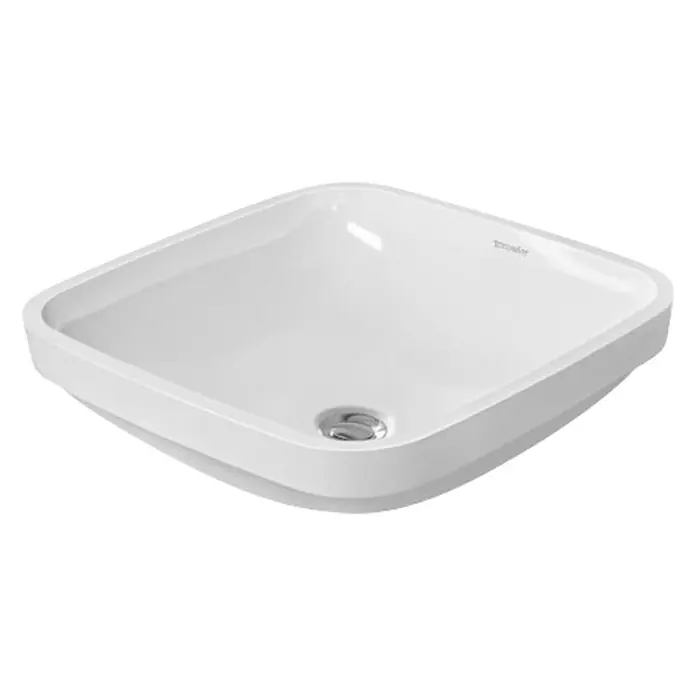 Duravit DuraStyle Einbauwaschbecken Typ 2 - 40 x 40 cm, Ohne Spezialglasur, Hahnloch: Ohne, Ohne Überlauf, Weiß - Diagonale Ansicht