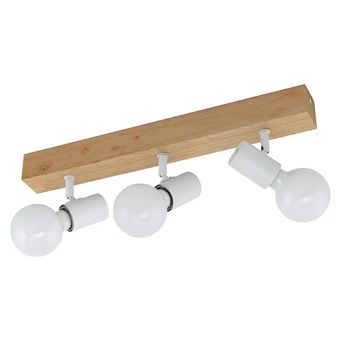 Eglo Townshend 3 Deckenstrahler - 180 W, L x B x H: 48 x 5 x 7 cm, Braun, E27 - Diagonale Ansicht