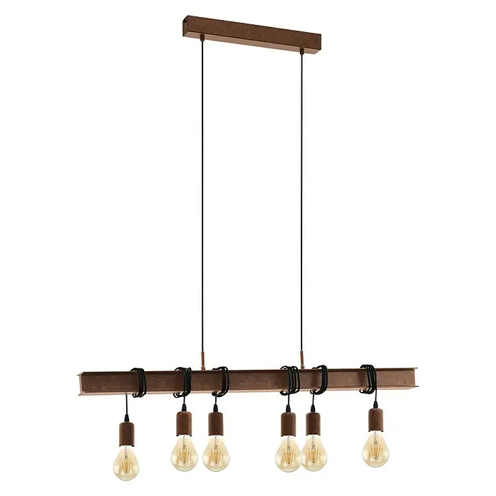 Eglo Townshend Hanglamp - b x h: 7 x 110 cm, Antiek bruin - Diagonaal zicht