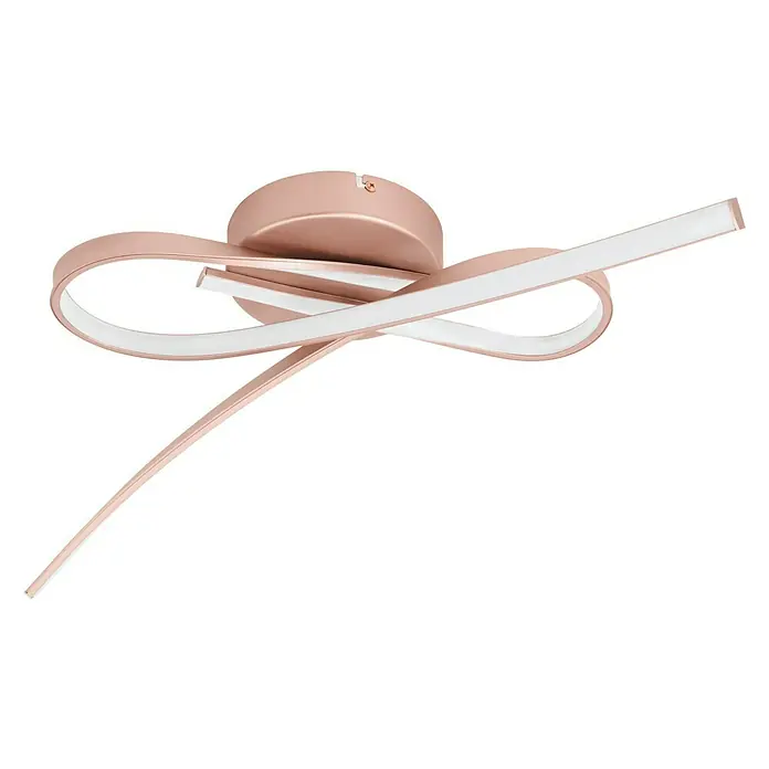 Eglo Palozza LED-Deckenstrahler - 11 W, L x B x H: 70,5 x 31,5 x 12,5 cm, Rosé/Gold, Warmweiß - Diagonale Ansicht