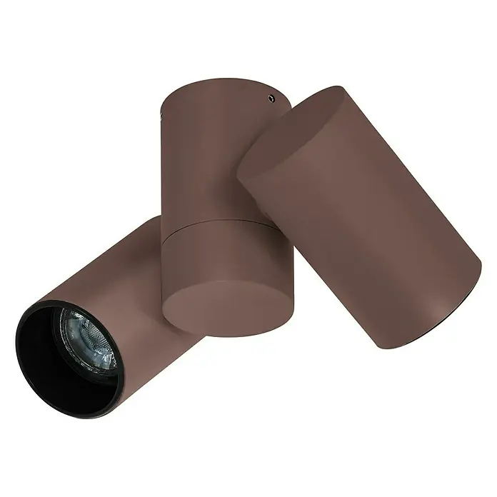 Eglo Wand- & Deckenleuchte Ganzirri - 6,5 W, L x B x H: 18,5 x 6 x 13,5 cm, Braun, GU10 - Diagonale Ansicht