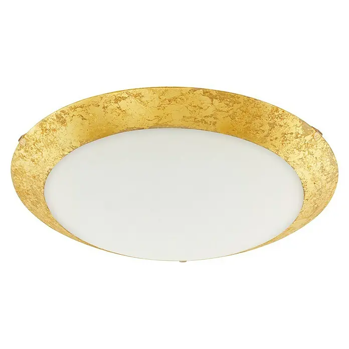Eglo Okrugla stropna LED svjetiljka - 16 W, Ø x V: 395 mm x 10 cm, Bijelo-zlatne boje, Topla bijela - Dijagonalni pogled