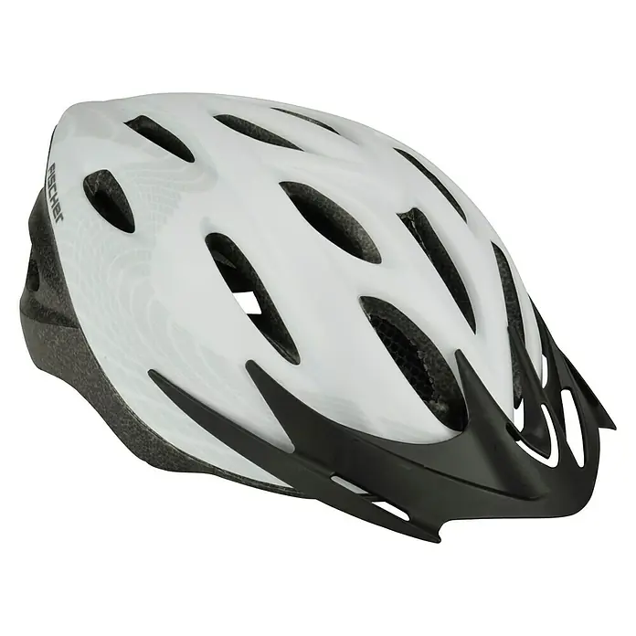 Fischer Fahrradhelm White Vision - Größe: L/XL 58 - 61 cm, Weiß/Schwarz - Diagonale Ansicht