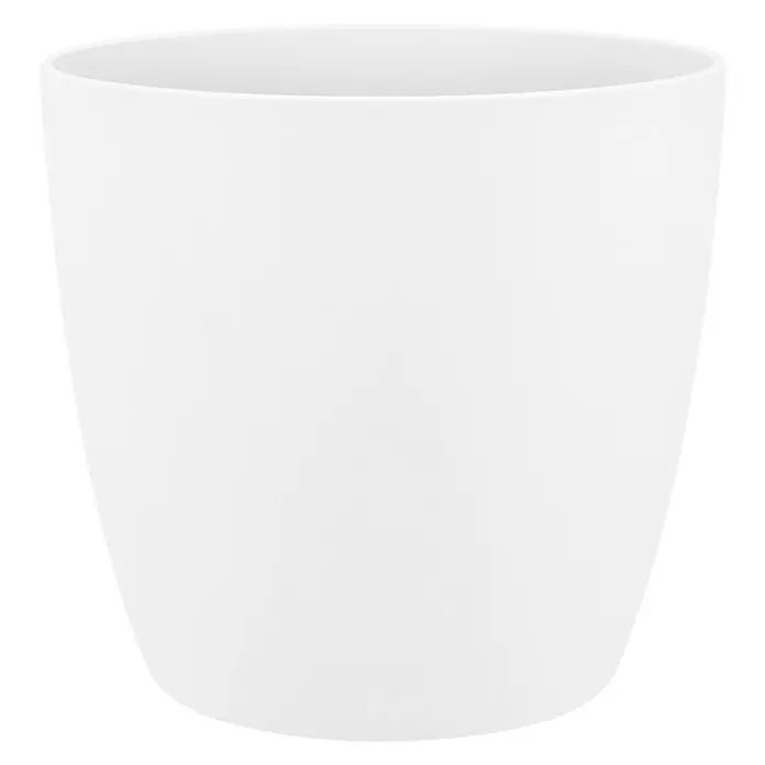 Elho Brussels Okrugla tegla za biljke - Vanjska dimenzija (ø x V): 14 x 13 cm, Bijele boje, Sjaj - Pogled sprijeda