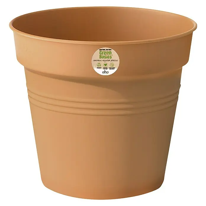 Elho Green Basics Maceta para planta - Diámetro exterior máx.: 11 cm, Plástico, Tono rojo - Vista frontal