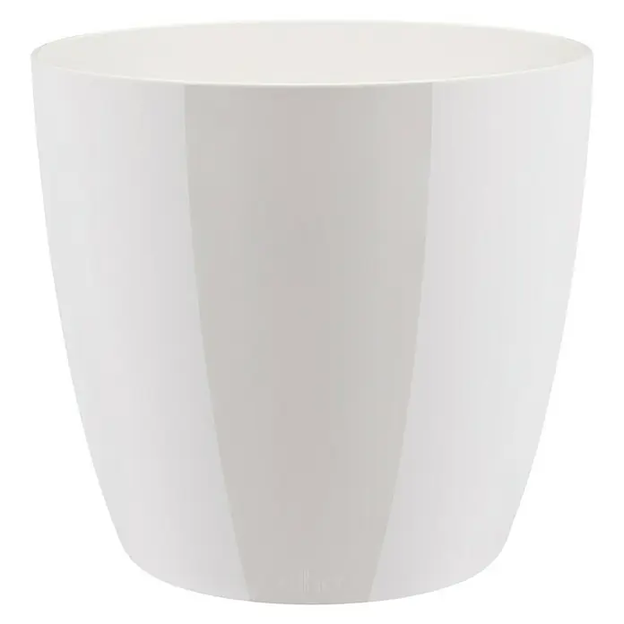 Elho Brussels Diamond Binnenpot, rond - Buitenmaat (Ø x h): 18 x 17 cm, Kunststof, Glanzend - Vooraanzicht