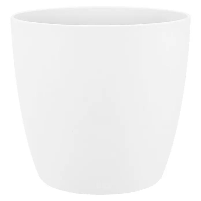 Elho Brussels Okrugla tegla za biljke - Vanjska dimenzija (ø x V): 20 x 19 cm, Bijele boje, Sjaj - Pogled sprijeda