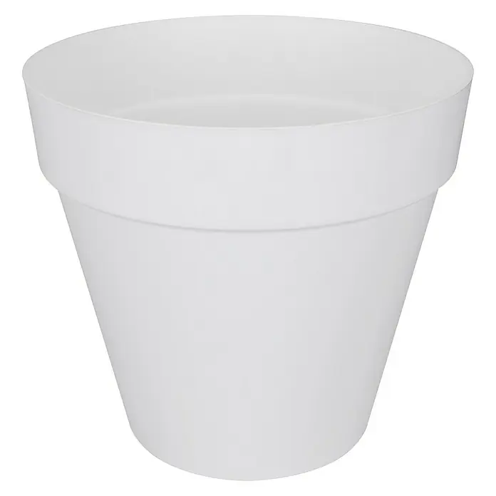 Elho Loft Urban Tegla za cvijeće - Vanjska dimenzija (ø x V): 39 x 35 cm, Plastika, Bijele boje - Pogled sprijeda