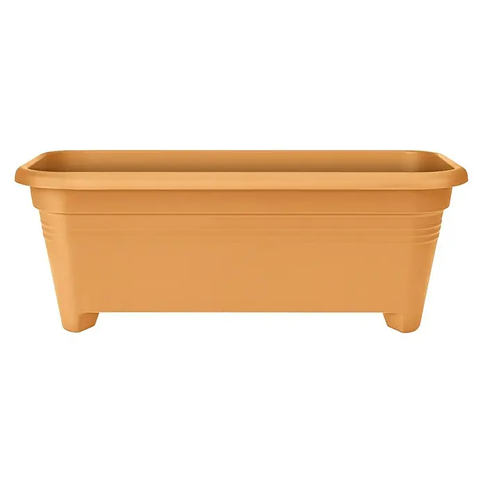 Elho Green Basics Plastična žardinjera - Vanjska dimenzija (D x Š x V): 58,8 x 26 x 21 cm, Plastika, Terakota - Pogled sprijeda