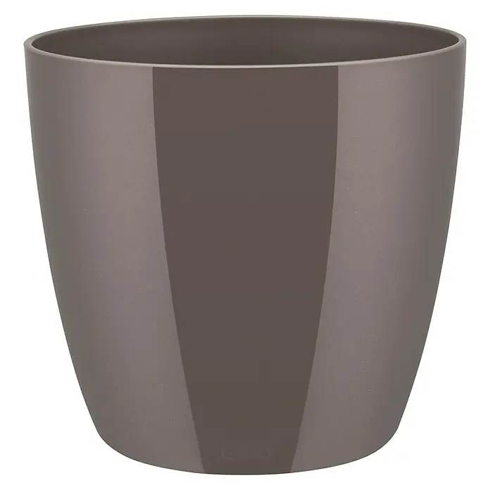Elho Brussels Diamond Okrugla tegla za biljke - Vanjska dimenzija (ø x V): 20 x 19 cm, Oyster Pearl, Plastika, Sjaj - Pogled sprijeda