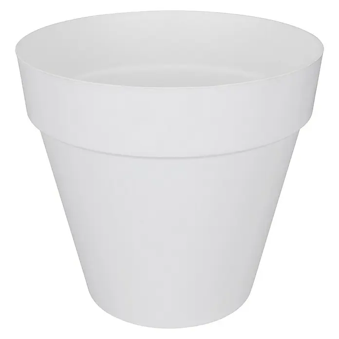 Elho Loft Urban Tegla za cvijeće - Vanjska dimenzija (ø x V): 19 x 18 cm, Plastika, Bijele boje - Pogled sprijeda