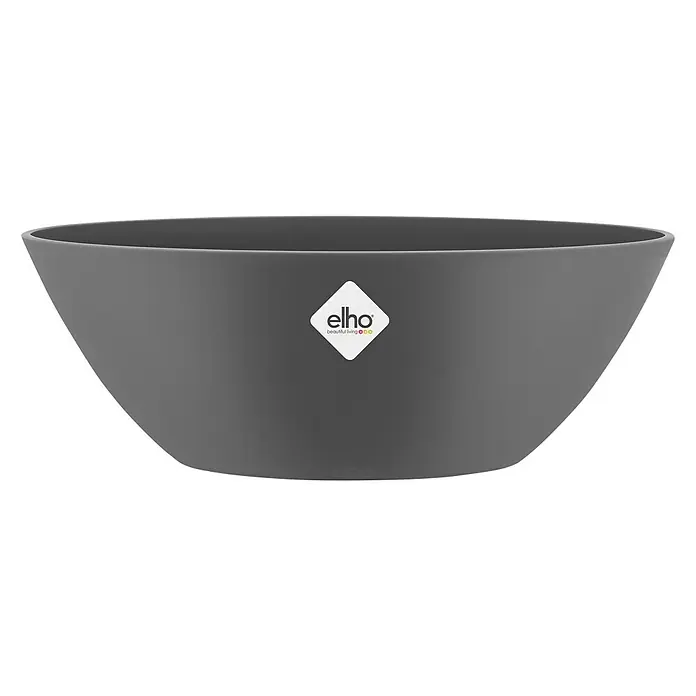 Elho Brussels Ukrasna posuda Oval - Vanjska dimenzija (D x Š x V): 36 x 16,2 x 13 cm, Plastika, Antracit - Pogled sprijeda