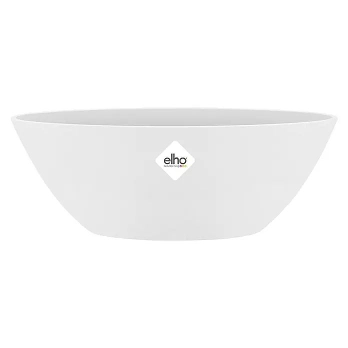 Elho Brussels Ukrasna posuda - Vanjska dimenzija (D x Š x V): 36 x 16,2 x 13 cm, Plastika, Bijele boje - Pogled sprijeda