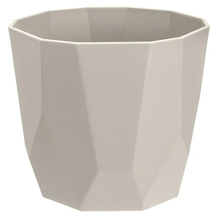 Elho Okrugla tegla za biljke - Vanjska dimenzija (ø x V): 14,1 x 12,9 cm, Warm Grey - Pogled sprijeda
