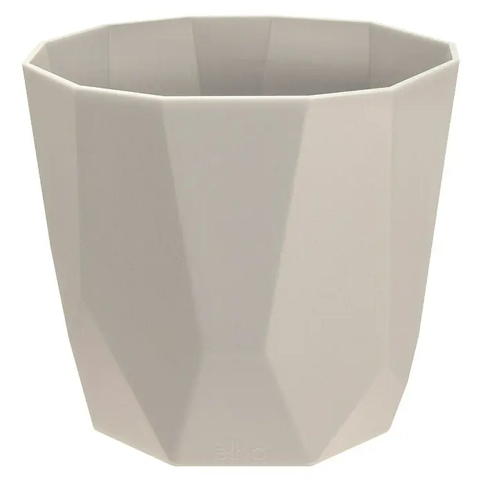 Elho Okrugla tegla za biljke - Vanjska dimenzija (ø x V): 18 x 16,5 cm, Warm Grey - Pogled sprijeda