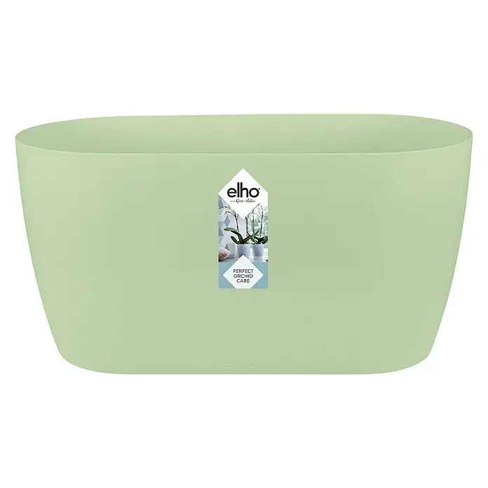 Elho Tegla za orhideju - Vanjska dimenzija (D x Š x V): 25 x 13 x 12,6 cm, Plastika, Soft Green, Sjaj - Pogled sprijeda