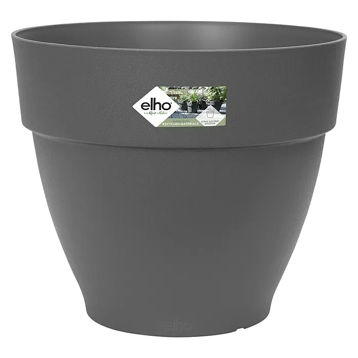 Elho Tegla za cvijeće Vibia Campana - Vanjska dimenzija (ø x V): 20 x 16,7 cm, Plastika, Antracit - Pogled sprijeda