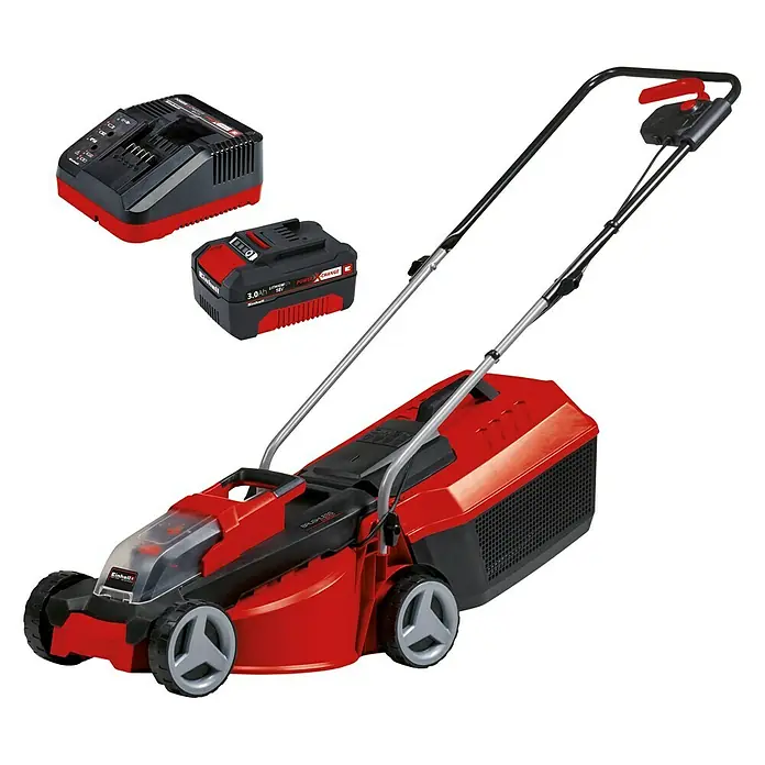 Einhell Power X-Change Akku-Rasenmäher GE-CM 18/30 Li - 18 V, Li-Ionen, 3 Ah, 1 Akku, Schnittbreite: 30 cm - Diagonale Ansicht