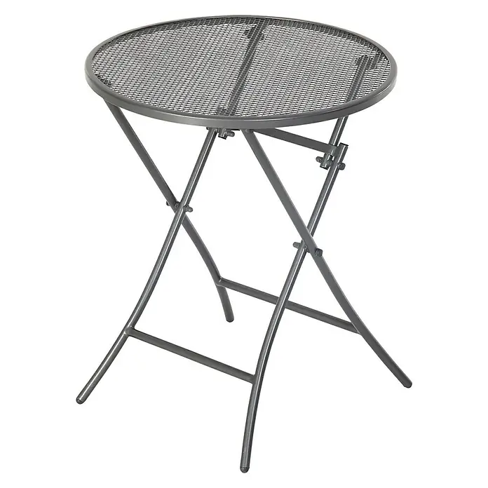 MWH Sklopivi stol Cafe Latte - Promjer: 60 cm, Metalna mreža - Dijagonalni pogled
