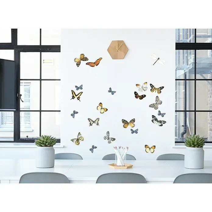 Vinilo de pared Mariposas - Multicolor, 24 x 68 cm - Foto ambiente