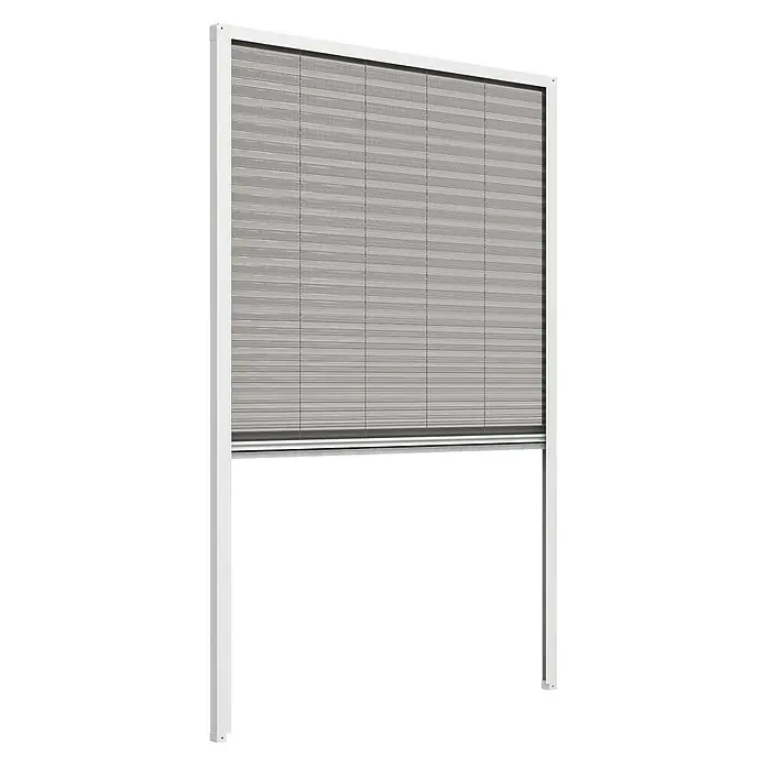 Easy Life Dachfensterplissee - B x H: 130 x 160 cm, Farbe Rahmen: Weiß, Farbe Gewebe: Anthrazit - Diagonale Ansicht