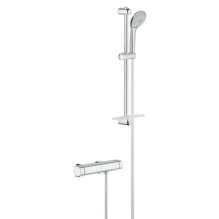 Grohe Grohtherm 2000 Brause-Set - Durchmesser Handbrause: 11 cm, Chrom - Diagonale Ansicht