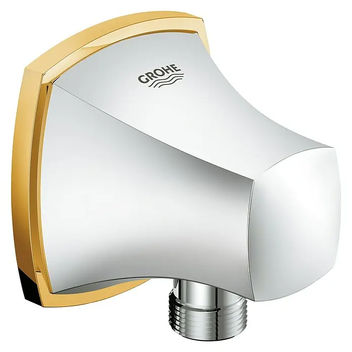 Grohe Grandera Brauseanschluss - ½″, Chrom/Gold - Diagonale Ansicht