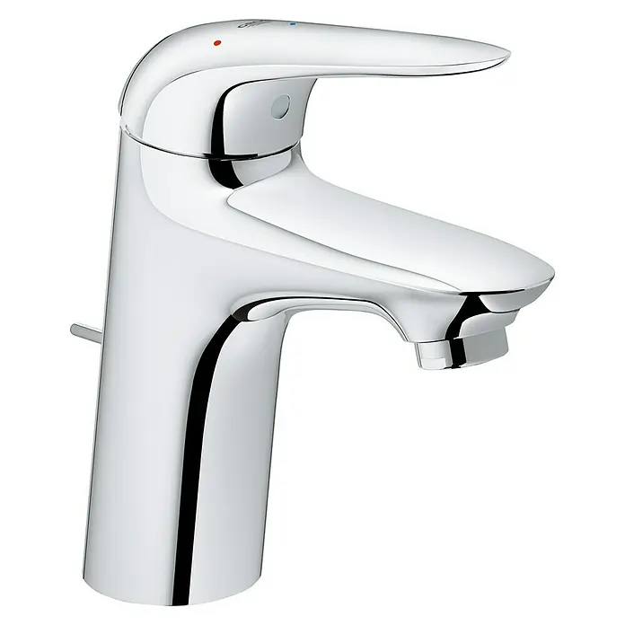Grohe Eurostyle Solid Waschtischarmatur S-Size - Mit Zugstange, Chrom - Diagonale Ansicht